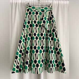 Eva Franco Anthropologie Spoon Print Skirt